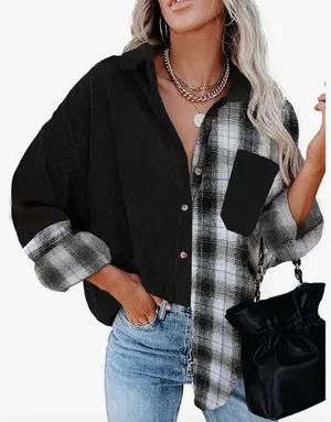Amazon Navy Contrast Shacket thumbnail 1