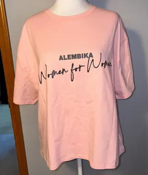 ALEMBIKA Women for Women 100% cotton Pink Oversized T-Shirt‎ Female Empowerment thumbnail 1