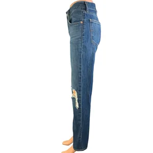 Levi's Women's Blue Medium Wash Distressed Low Pro Straight Denim Jeans Size 24 thumbnail 2