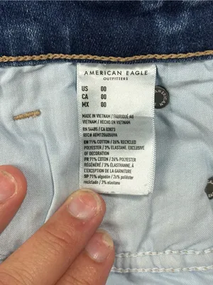 American Eagle Outfitters Dark Blue Denim Jean Shorts thumbnail 7