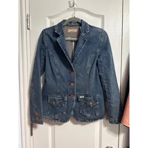 Levi Strauss Signature Vintage Denim Blazer Jacket Y2K Western Cowgirl Indie thumbnail 2