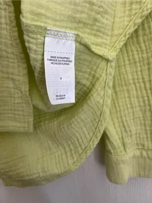 Lucky Brand Lime Green Button-Down Gauze Shirt thumbnail 4