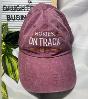 Virginia Tech Hokies On Track Hat Cap Adjustable Port & Company Maroon thumbnail 1