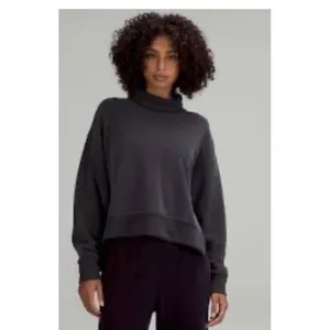 Lululemon Softstreme Funnel-Neck Long Line Pullover Top Gray Women L XL Smooth thumbnail 5
