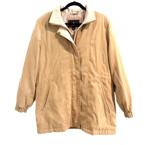 London Fog Vintage Women's Zip Front Jacket Coat Beige Tan Size M Flaw thumbnail 3