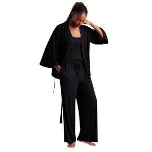 NEW State Of Day Womens Fluid-Knit Pajama Cami Top 100189719MS Black XS thumbnail 4