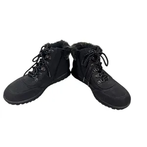 Karen Scott Black Faux Fur Lined Hiking Boots Cozy Winter Lace Up Zip‎ thumbnail 6