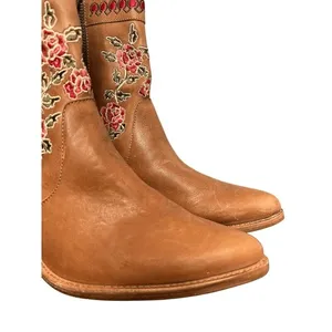 Anthropologie Marco Delli Embroidered Leather Western Boot Size 36 Floral Cowboy thumbnail 4