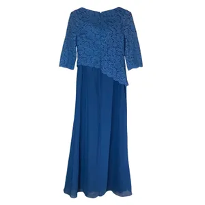 LanTing Formal Maxi Dress Women Teal Blue Lace Chiffon Mother of Bride Gown NWOT thumbnail 2