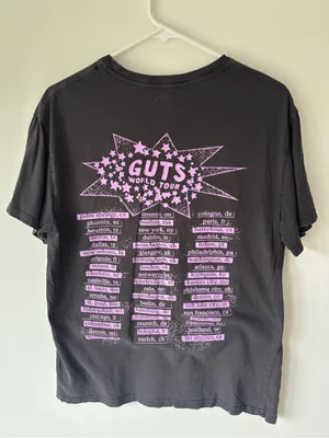 Olivia Rodrigo Guts! World Tour Black Pink Band T-shirt Spill Your Guts thumbnail 4