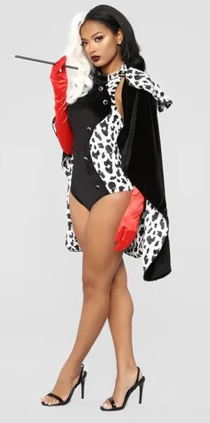 NEW Forplay Devilish Cruella De Vil Sexy Halloween Costume Size Small Medium thumbnail 1