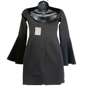NEW NBD Womens S‎ Little Black Mini Dress Bell Sleeves Off Shoulder Cut Out thumbnail 11