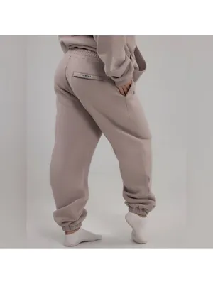 COMFRT Travel Essentials Oversized Unisex Jogger Fleece Sweatpants Bark Small thumbnail 2