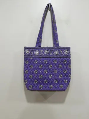 Vera Bradley Purple Quilted Tote Bag Floral Paisley Print Cotton Shoulder Bag thumbnail 7