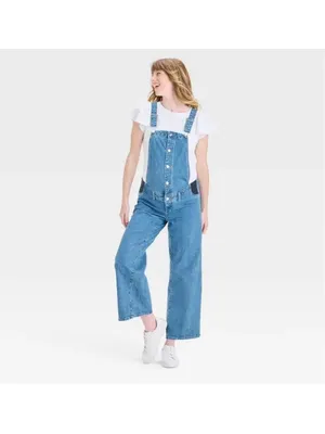 NEW Isabel Maternity Sailor Maternity Overalls 6 Medium Wash thumbnail 3