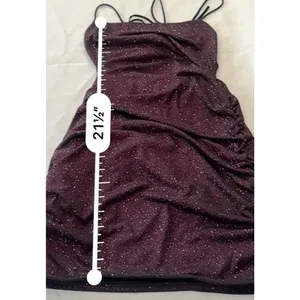 Lulus Take Me Anywhere Purple black glitter Mini Dress Medium Open Back Strappy thumbnail 13