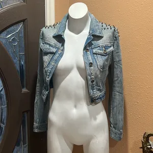 Ziot and delicious blue denim crop jacket thumbnail 2