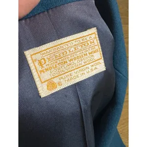 PENDELTON Blazer Jacket Women Size 12 Blue‎ 100% Virgin Wool Made In USA Vintage thumbnail 3