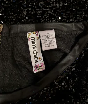 Mimi Chica Sparkly Black Shorts Size M thumbnail 3