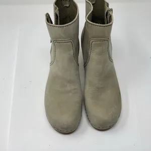 Toffel Swedish Hasbeens Zip It Emy Clog Boots in grey suede 37 thumbnail 4