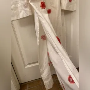 Free people White Dress with Red Floral Embroidery size XS oversized thumbnail 8