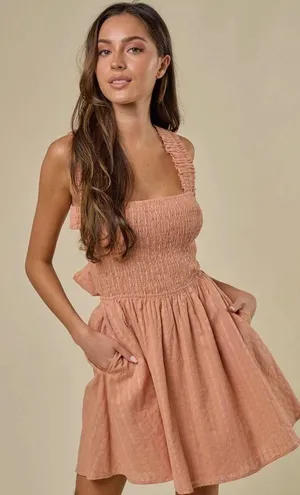 Endless Blu Cross Strap Back Bow Detail Dress thumbnail 1