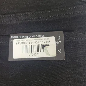 Risen Women's High Rise Crossover Jeans Black‎ Size 0/24 Waist Size 24 thumbnail 11
