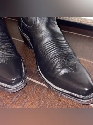Old West Black Leather Western Heeled Boots LF1510 Size 6 thumbnail 8