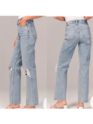 Abercrombie & Fitch The 90’s Straight Ultra High Rise Curve Jeans Women’s 26/2S thumbnail 13