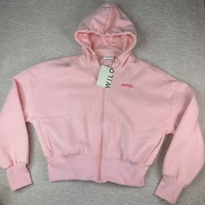 Women's Wilo The Label Wellness Club Crop Zip Hoodie Pink Size Small thumbnail 1