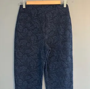Urban Outfitters navy blue high waisted floral bootcut pants thumbnail 6