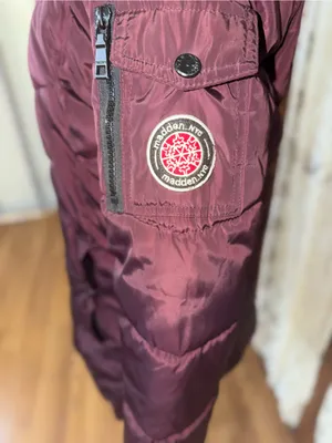 Nice Madden Burgundy Puffer Jacket Purple Size M thumbnail 3