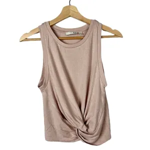 Artizia Wilfred Free Light Pink Daley Twist Front‎ Tank Top M thumbnail 2