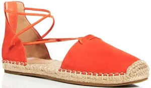 Eileen Fisher Lace Espadrilles Leather Sandals Closed Toe Tangelo Orange 6 thumbnail 1