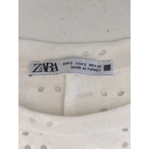 Zara White Blouse Embroidered‎ Eyelet Ruffled Top Women's Small Coastal Boho thumbnail 6