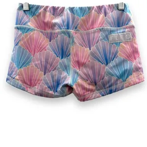 Fleo Pink, Blue & Purple Mermaid Shell Print Low Rise Activewear‎ Shorts Sz S thumbnail 2