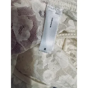 Cream Floral Sheer Lace Tank Top Cami Adjustable Straps sz M Coquette Fairycore thumbnail 4
