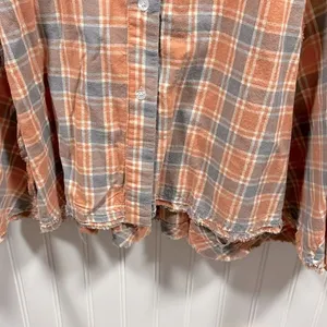 Ces Femme plaid raw hem button down shirt thumbnail 2