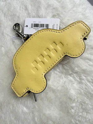 Coach Taxi Cab Charm Yellow Leather Keychain thumbnail 2