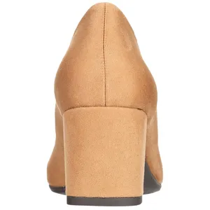 NWT Easy Street Proper Womens Block Heel Pumps PROPER Sand Suede Brown 9.5M thumbnail 3