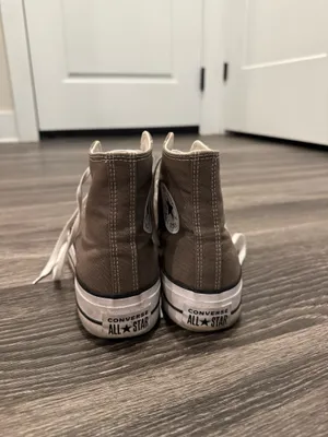 Brown platform high top converse  thumbnail 4