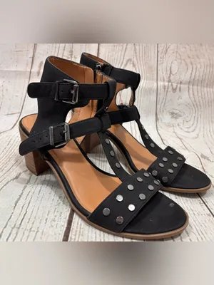 Franco Sarto Haven Studded Sandals Block Heel and Buckled Ankle Straps Sz 8 thumbnail 3