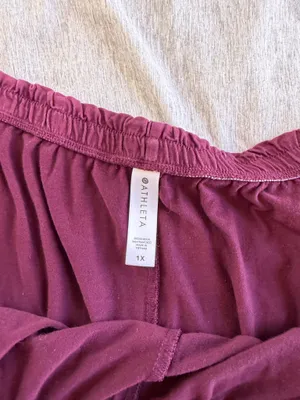 Athleta Women’s Sleep Short Pajama 1X Burgundy Red Lounge Soft Comfy Cozy thumbnail 4
