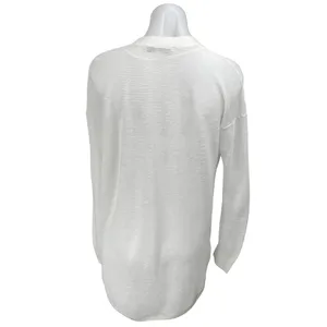 Zara Women's White Rib Knit Long Sleeve Open Front Cardigan Sweater Top Size XS thumbnail 2