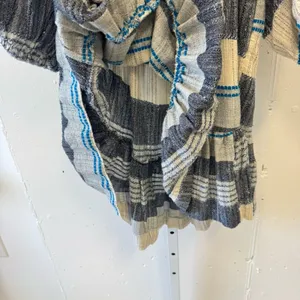 Free People All Lined Up Multi Striped Gauzy Mini Dress Boho Lightweight Blue Sm thumbnail 10