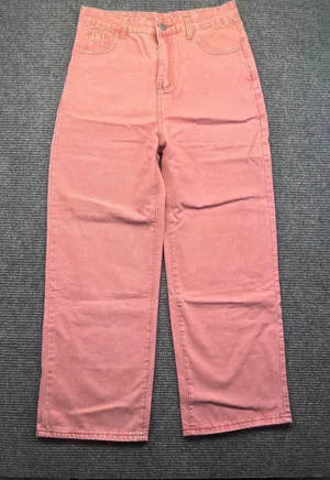 Salmon Pink‎ High Waisted Wide Leg Jeans Womens 31 x 28 Relaxed Denim Casual thumbnail 1