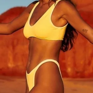 NWT Stone Fox Swim X free people Yellow bottom thumbnail 1