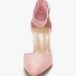 Elegant Pink Ankle Strap Block Heels thumbnail 3