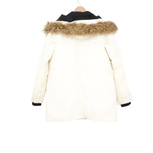 Vince Camuto Womens Ivory Faux Fur Trim Hooded Parka Jacket Coat Size Large thumbnail 5