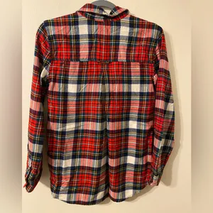 Womens American Eagle‎ Boyfriend Fit Ahh-Mazingly Soft Flannel Red White Small thumbnail 2
